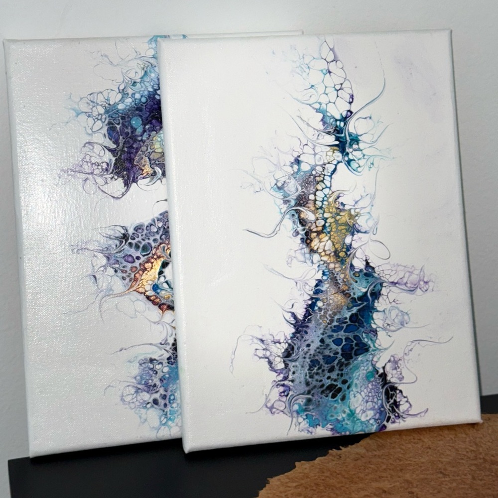 Abstract Blue and Purple Canvas Art